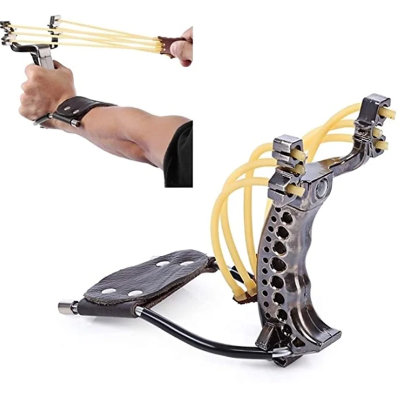 

2020 new hunting slingshot with wrist rest and compass decoration catapult professional slingshot outdoor sports equipment
