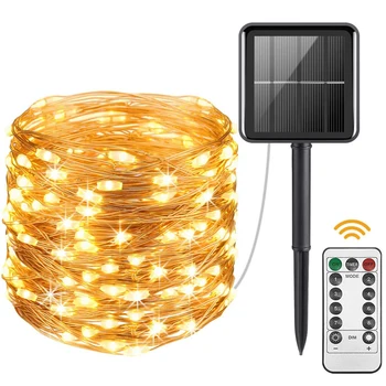

LED Solar Powered String Lights 8 Modes Waterproof Copper Wire Solar Christmas Lights for Home Garden Patio Yard Wedding Party