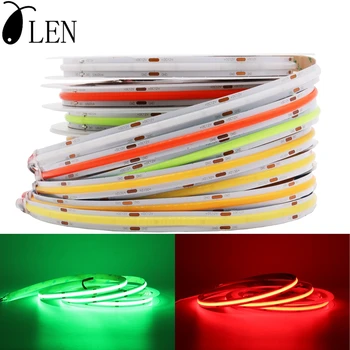 

DC12/24V FCOB LED Strip Light 8/10mm High Density Flex LED Tape Light Dimmable Linear Ribbon Red Green Blue 3000K 4000K 6000K
