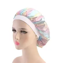 Уход за длинными волосами Женская модная Атласная шапочка Ночная шапка шелковая Шапка Повязка на голову