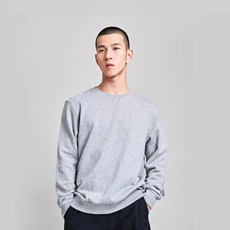 5 цветов Xiaomi Mijia MITOWNLIFE классический свитер с круглым вырезом из чесаного хлопка мягкий освежающий легко брать - Цвет: gray L