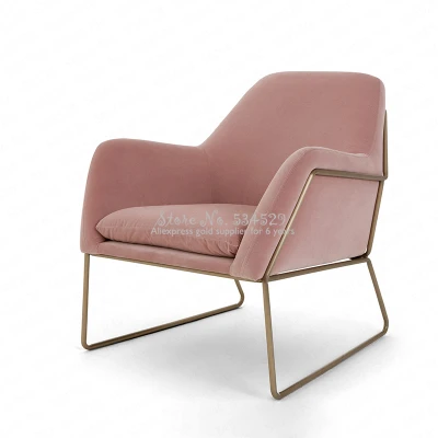 30%B Lazy Nordic single ins net red iron leisure creative pink clothing store balcony living room bedroom sofa chair