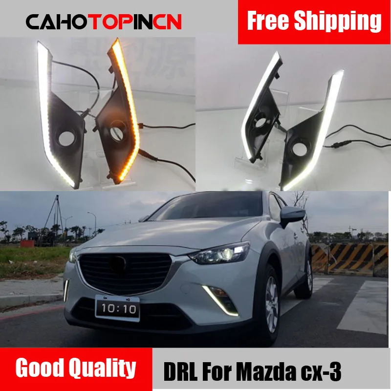 Светодиодный фонарь дневного света для Mazda CX-3 CX3 автомобильные аксессуары Водонепроницаемый ABS 12V DRL Противотуманные фары украшения