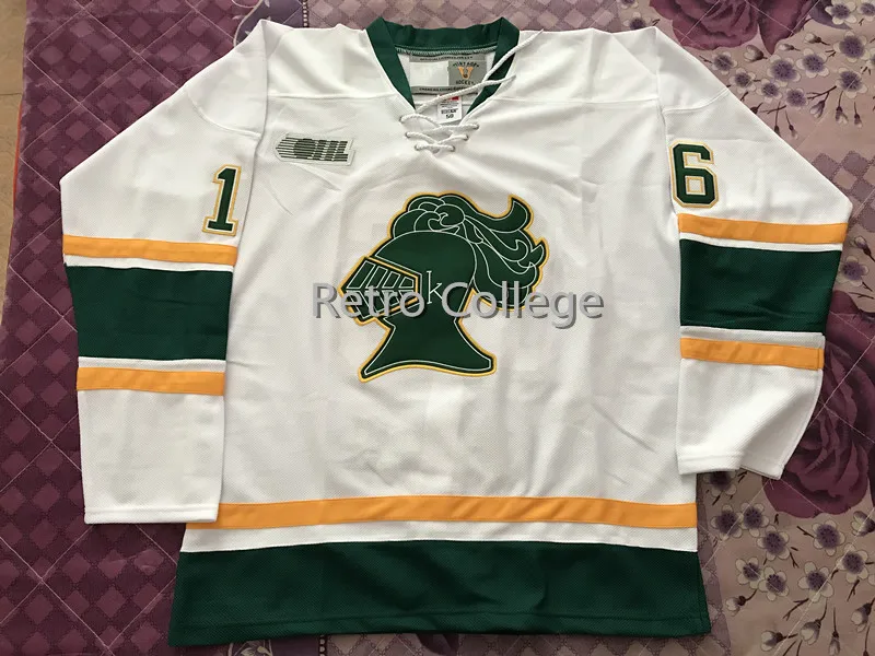 

#16 MAX DOMI Game London Knights COA 2013-14 Retro throwback Hockey Jersey Embroidery Stitched Customize any number and name