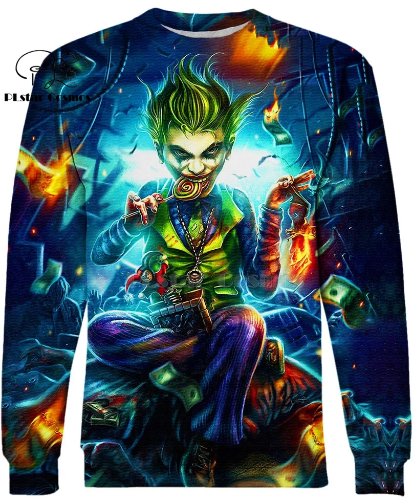 PLstar Cosmos dc comic хаха Джокер Харли Квинн 3d толстовки/Толстовка Зима Осень Длинные selvee Harajuku streetwear-28