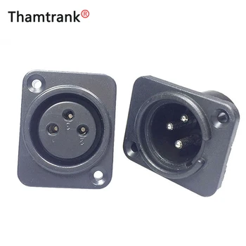 

10pcs/lot 3 Pin XLR Male Plug / Female Jack Panel Mount Chassis Plastic 3 Poles XLR Plug Jack Socket Microphone MIC Connector