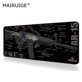 

Gamer Accessories Spear Rifle Speed Gun Parts Firearm Game Black MousePad XXL Computer PC Gaming Desk Mats Mousepad 90x40cm