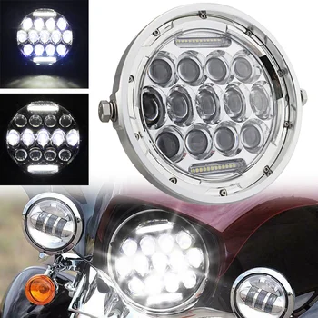 

Motorcycle Front Chrome 7" Headlamp LED Headlight DRL Daytime Running Light Headlight Fit For 1994-2013 Harley Touring