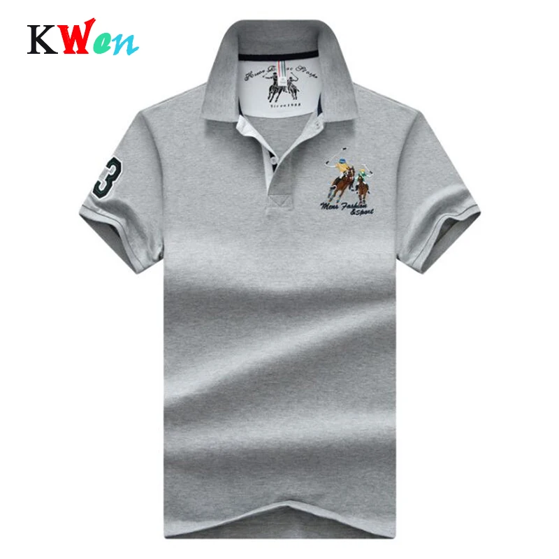 New Summer casual Mens cotton plus size 4XL Polo Shirt Men Horse Embroidery slim fit polo breath male soft cool lapel shirt | Мужская