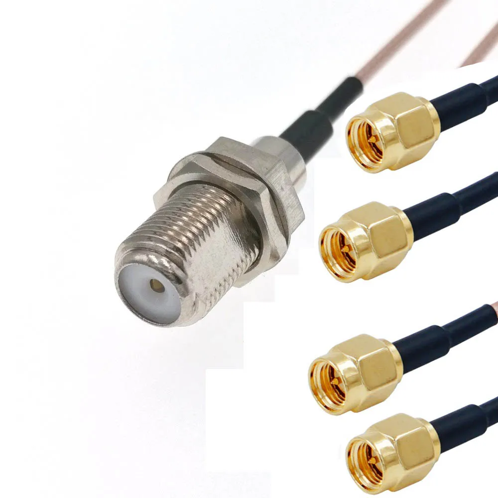 F To 4pcs SMA Male Connector Female 4x Crimp 1.13 RF Pigtail Cable 20CM | Обустройство дома