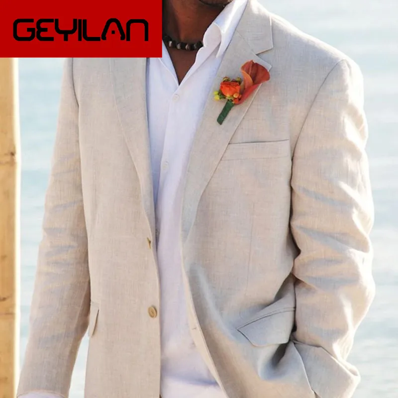 

Summer Beach Wedding Suits Tuxedos for Men Grooms Tuxedos Mens Suits 2020 Slim Fit Groomsmen Suits Men (Jacket+Pants)