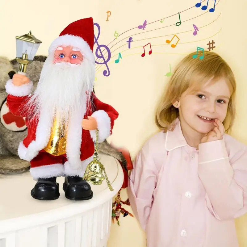 

Santa Claus Xmas Decor Electric Musical Dancing Toy with Light Bell for Children Creating Cheerful Beautiful Atmosphere