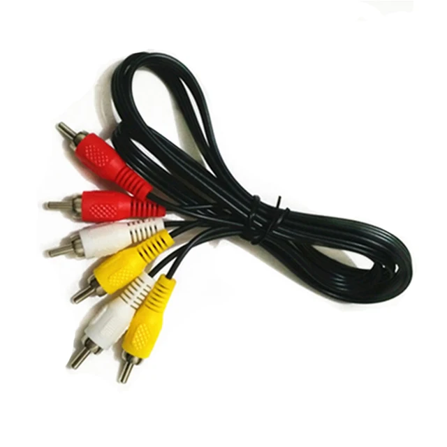 90cm 3 RCA to 3 RCA Composite Audio Video AV Cable Cord All Cables Types Gadget Music Music & Sound TV Accessories cb5feb1b7314637725a2e7: Black