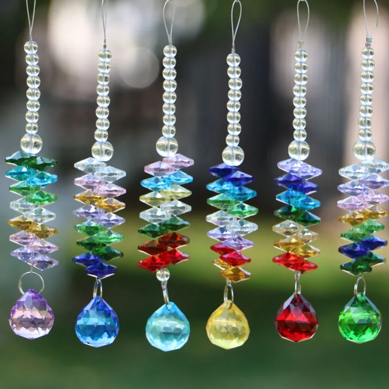 

6pcs/lot Glass Crystal Suncatcher Ball Pendant Chandelier Crystals Part Prism Hanging Pendants Home Decorations