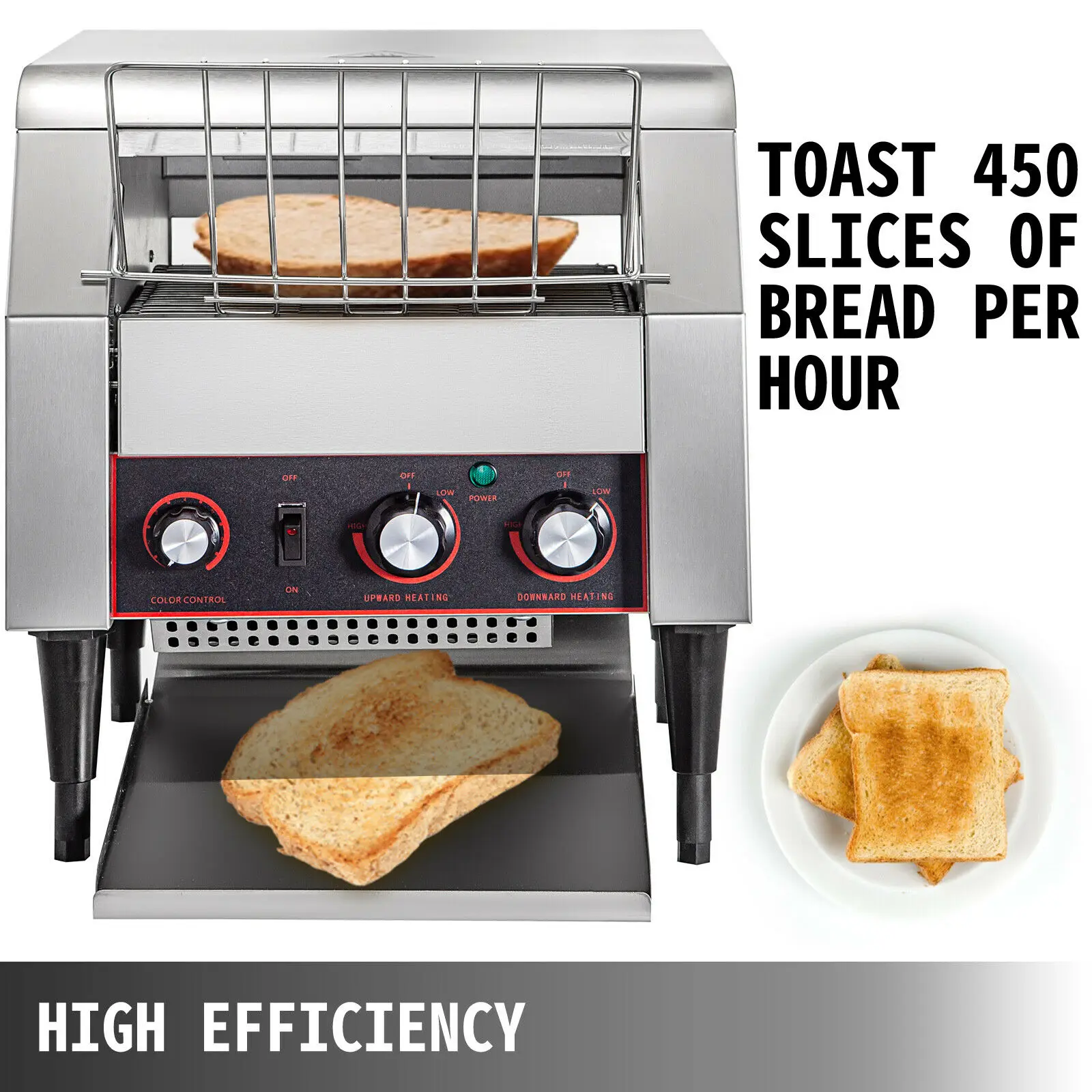 VEVOR 150/300/450 Pcs/H Electric Conveyor Toaster Bread Bagel Food Maker Kitchen Appliances Equioment for Restaurant Commercial 4
