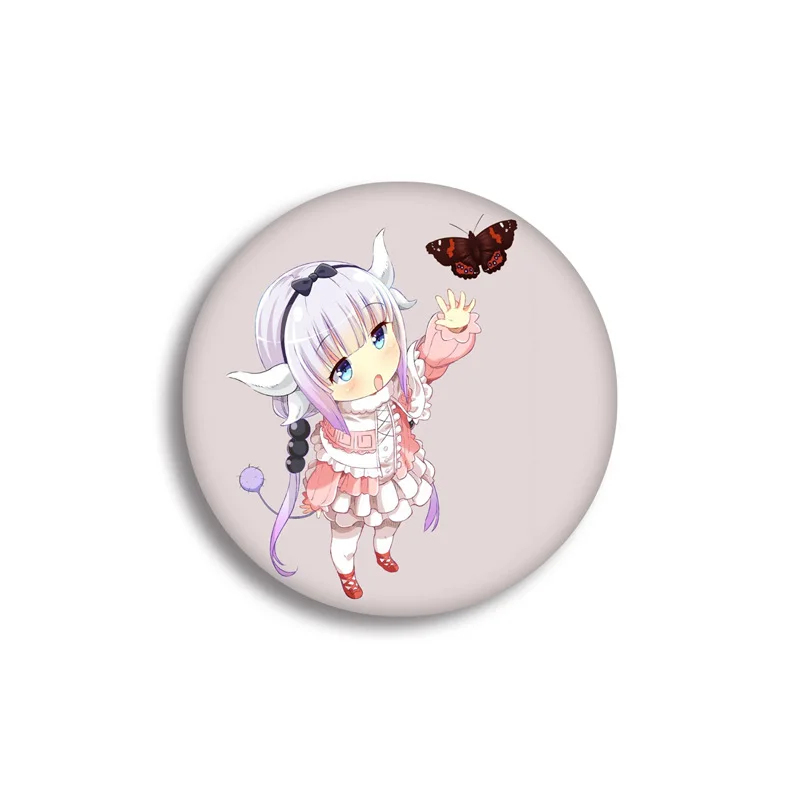 see chart 1 шт. 58 мм Kobayashi-san Chi no Maid Dragon KannaKamui супер милые девушки косплей использовать DIY значки акриловые значки брошь - Окраска металла: see chart