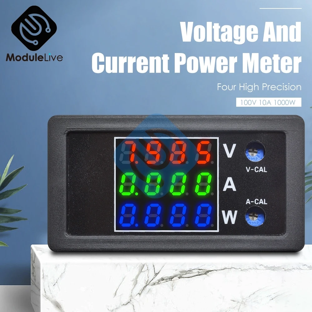 100 в 10A 1000 Вт Напряжение Ток счетчик регулятор мощности амперметр вольтметр Вольт тестер 3 дисплея высокоточные измерительные инструменты