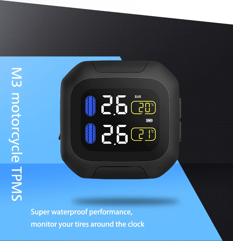 Водонепроницаемый датчик давления в шинах tpms для мотоцикла беспроводной мини