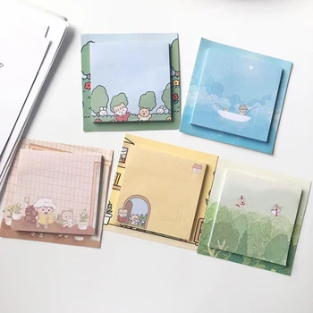 

1 Pcs Cute 50 Sheets Girls Bear Tree Paper Sticky Notes Memo Pads Student Korean Stationery Notebook Diary Message Card Gift