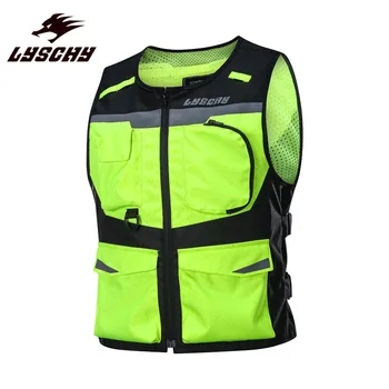 

LYSCHY Hi-viz Moto Motorcycle Vest Riding Jacket Clothing Body Armor Man Biker Protection Motorbike Suit Waistcoat Racing Vests