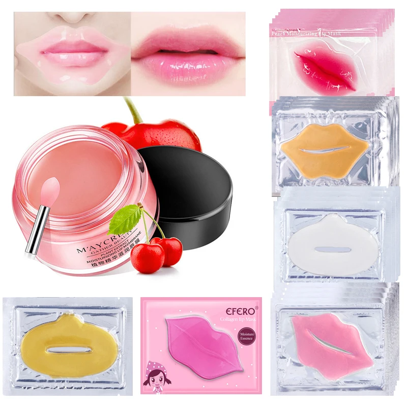 

Lip Mask Crystal Collagen Lip Care Repair Membrane Gel Mask Pads Lip Plumper Moisture Essence Anti Ageing Wrinkle Patch Lip Mask