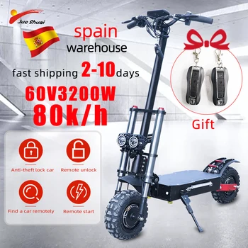 

Electric Scooter for Adults 60V 3200W Dual Drive Motor & 80 km/h Speedway Big Scooter Offroad Skateboard electric Kick Scooter