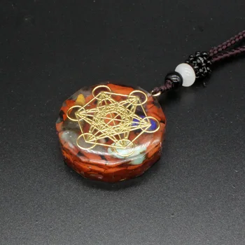 

Orgone Pendant Rainbow Crystal Stones Chakra Reiki Healing Energy Generator EMF Radiation Protection Orgonite Necklace