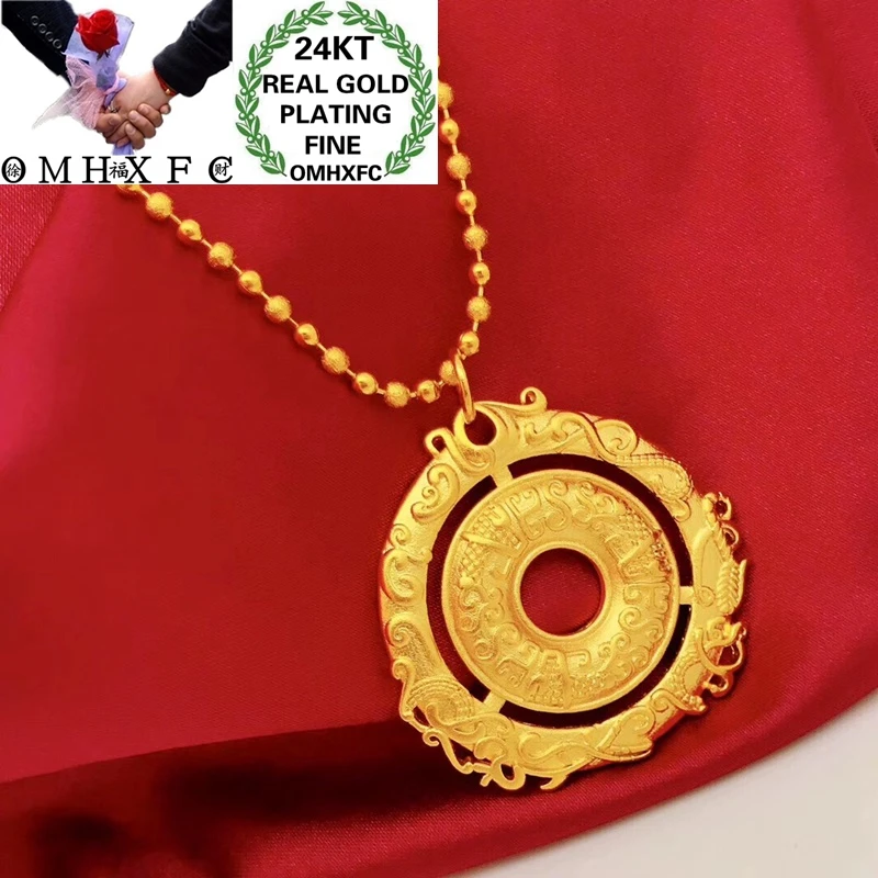 OMHXFC Jewelry Wholesale YM285 European Fashion Hot Woman Girl Party Birthday Wedding Gift Vintage Round 24KT Gold Pendant Charm | Украшения