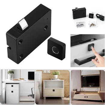 

Smart Electric Fingerprint Lock File Cabinet Lock Storage Cabinet Lock Fingerprint Furniture Lock for Home Office Drawer Box
