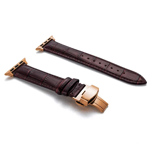 Кожаный ремешок для apple watch band 4 5 44 мм 40 мм iwatch band 42 мм 38 мм apple watch 4 3 2 1 аксессуары браслет с застежкой-бабочкой - Цвет ремешка: 18