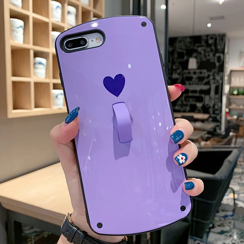 Blue Чехол для телефона Lovebay для iPhone 11 X XR 11pro Max, модный жесткий чехол с изображением сердца для iPhone 7, 6, 6s, 8 Plus, пара Fundas - Цвет: Blue