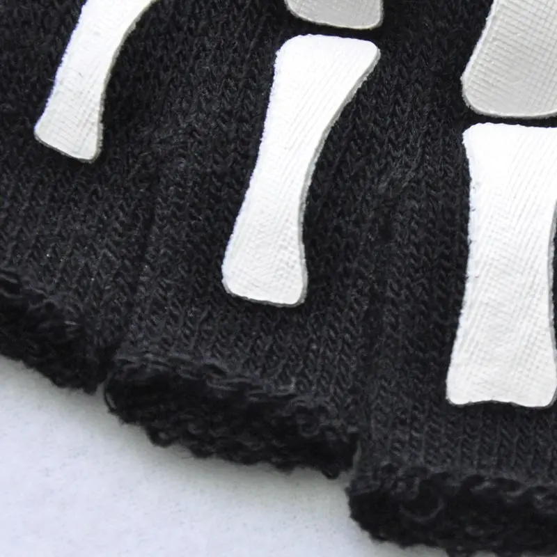 Unisex Adult Halloween Skeleton Skull Half Finger Gloves Glow in the Dark Fingerless Stretch Knitted Winter Mittens