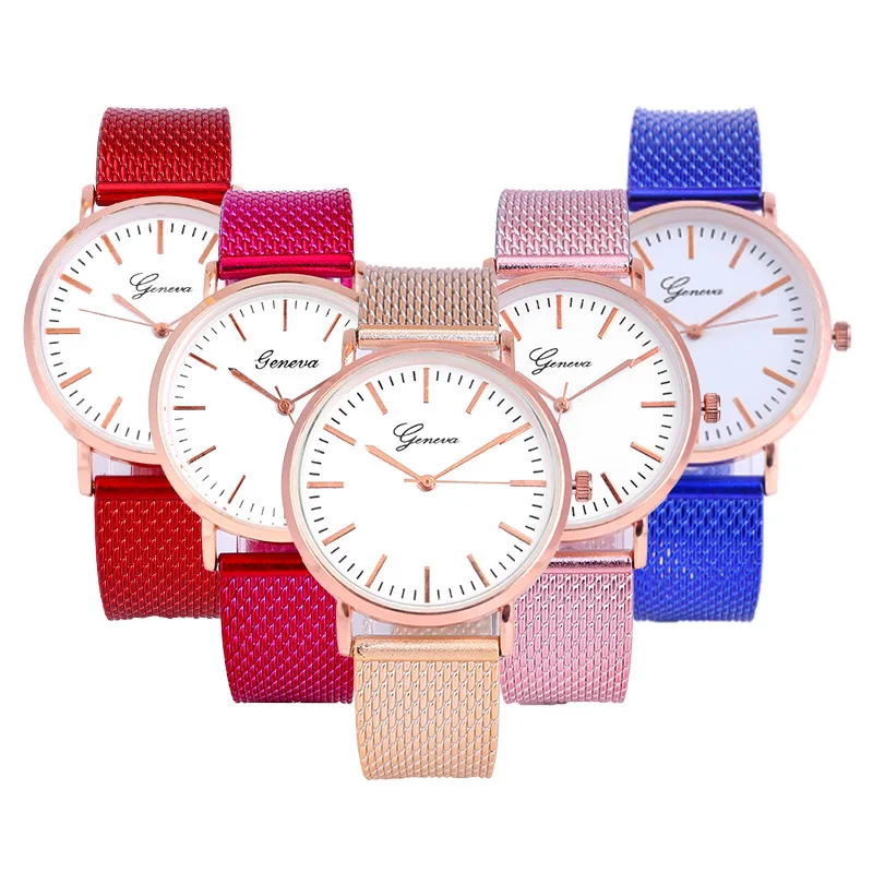 

Cross Border for Watch Geneva Ultra-Thin Three Needle PVC Material Women's Quartz Watch Currently Available Wholesale
