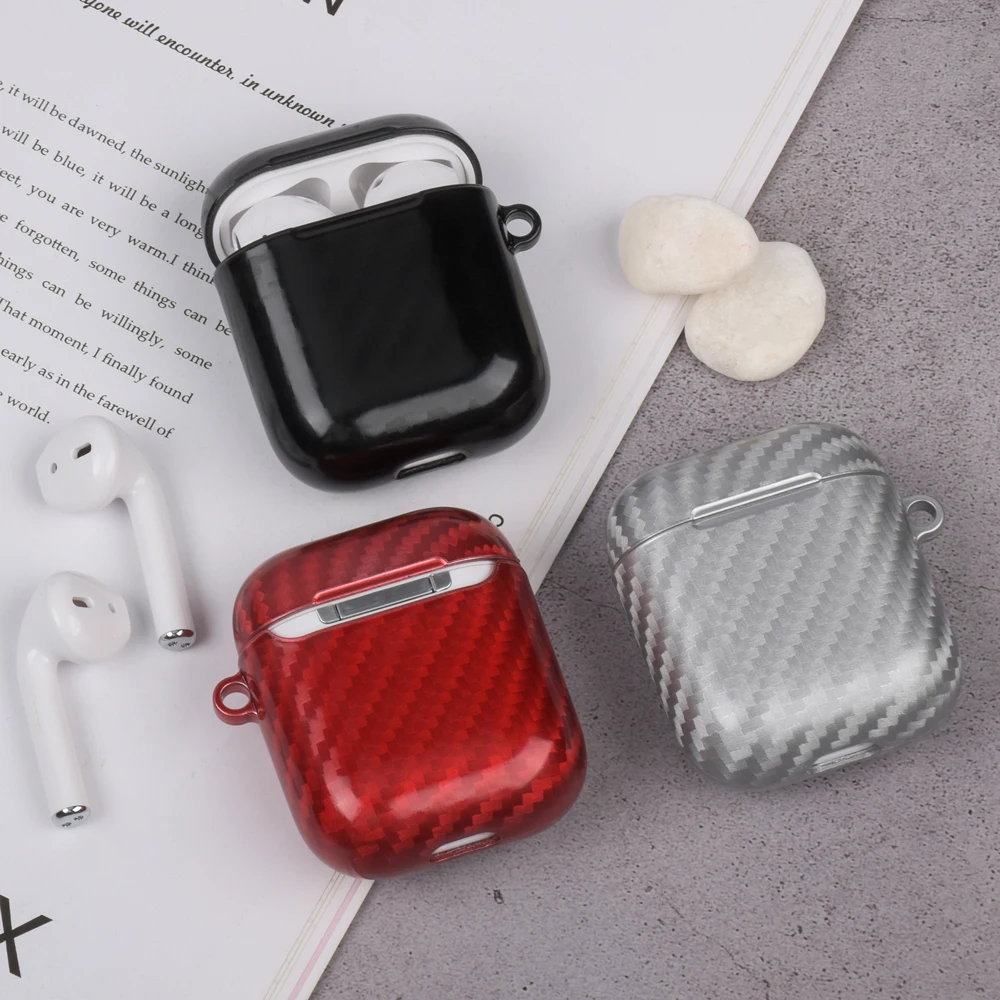 Чехол для наушников из углеродного волокна для Airpods 1 2, беспроводной зарядный чехол, чехол для наушников с Bluetooth для AirPods 1, 2, аксессуары