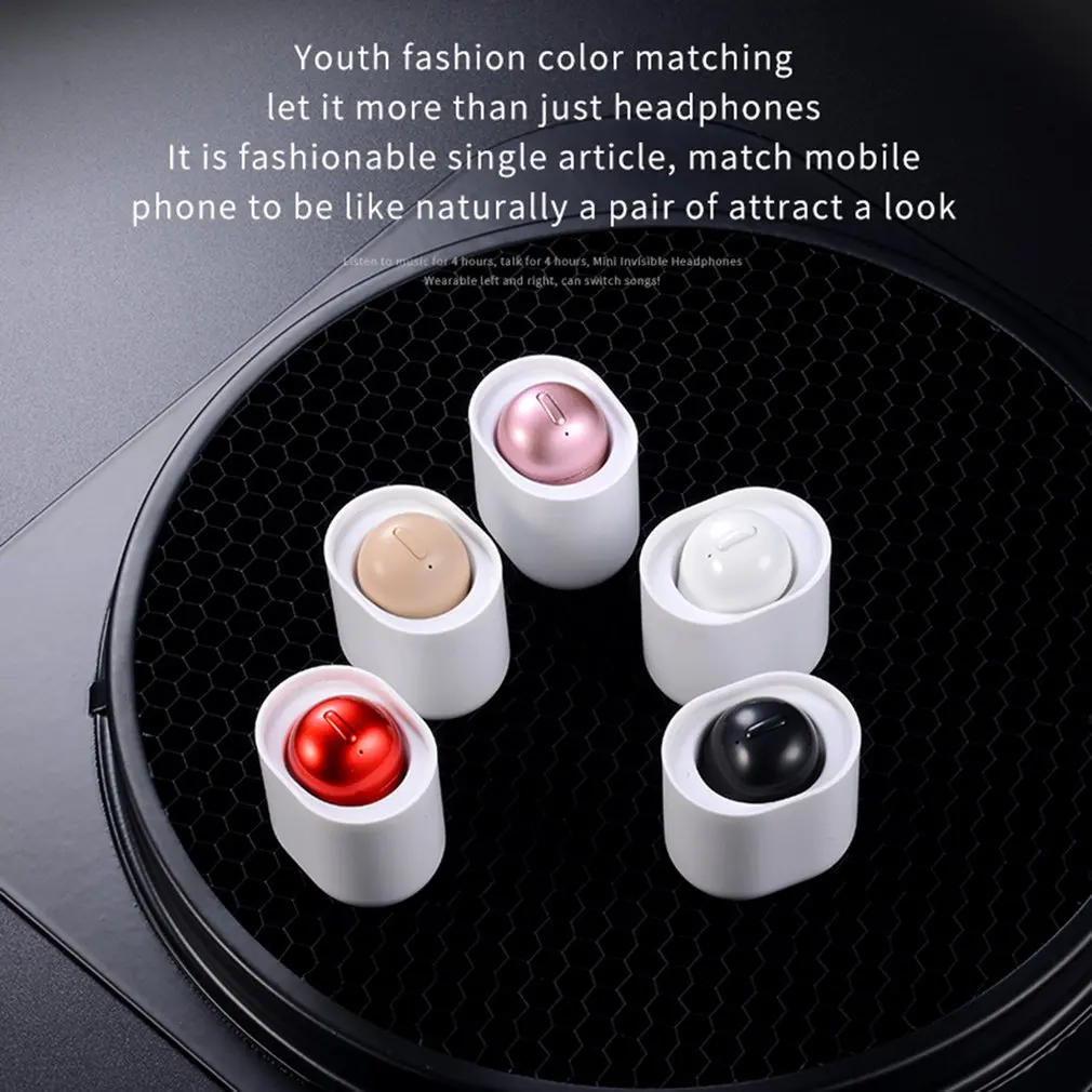 X20 Ultra Mini Wireless Single Earphone Small Wireless 4 Hours Music Play Button Control Earbud With Charge Case