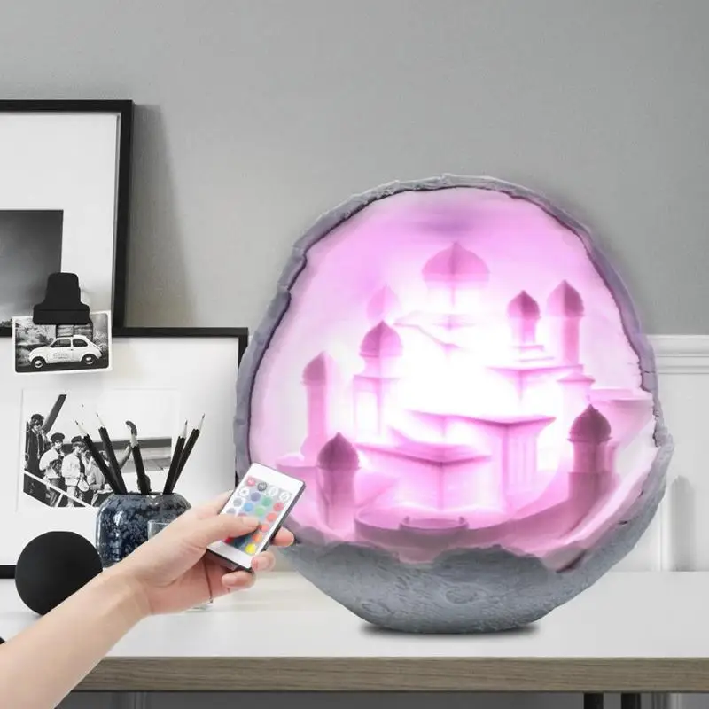 

16Colors Rechargeable 3D Printing Star Castle Night Light LED Lamp Edible Degradable PLA Environmental Protection Room Decor