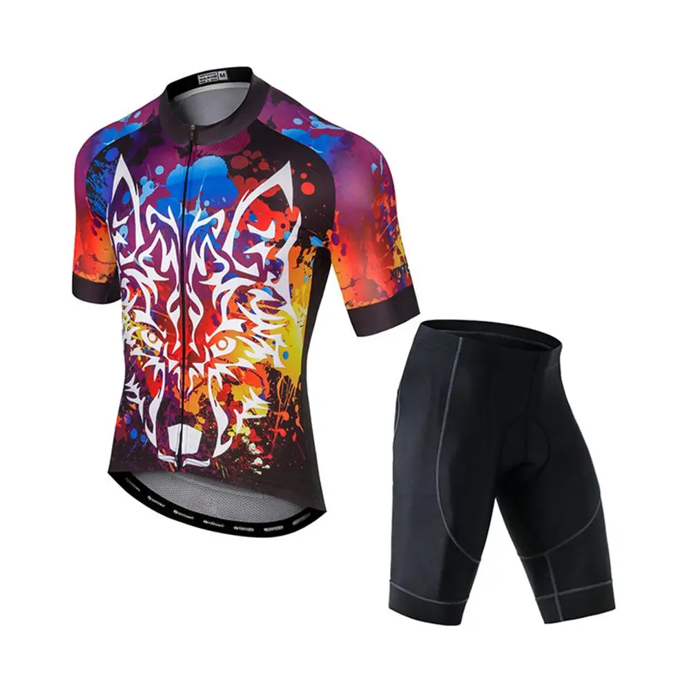 

Cycling Clothes Summer Short Sleeve Male Riding Top and Pants Fast Dry Cycling Suit