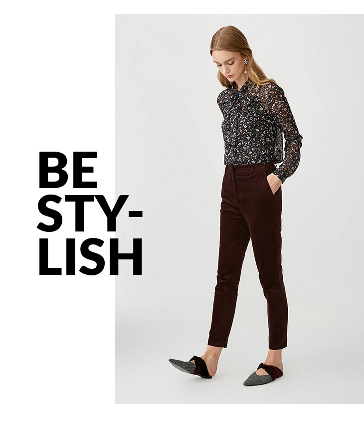 Выбранные Для женщин Slim Fit Тонкие вельветовые облегающие ногу Повседневное штаны S | 418414522