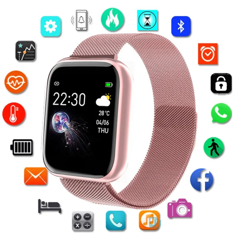 Модные женские водонепроницаемые Смарт-часы из нержавеющей стали I5 Bluetooth монитор