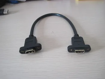 

10pcs/lot Standard HDMI Female to Female host case panel mount + screw short cable F/F New