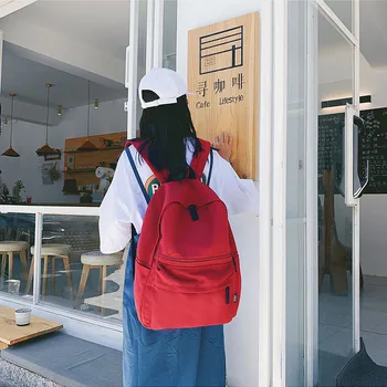 

New Fashion Pure Canvas Backpack Female Japanese Schoolgirl with Vintage Schoolbag Harajuku Style Large Capacity Backpack