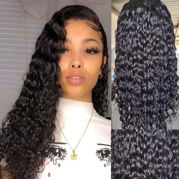

13x6 Lace Front Human Hair Wigs Wet Wavy For Women Natural Color Brazilian Remy Hair Curly Lace Wigs Pre Plucked With Baby Hair