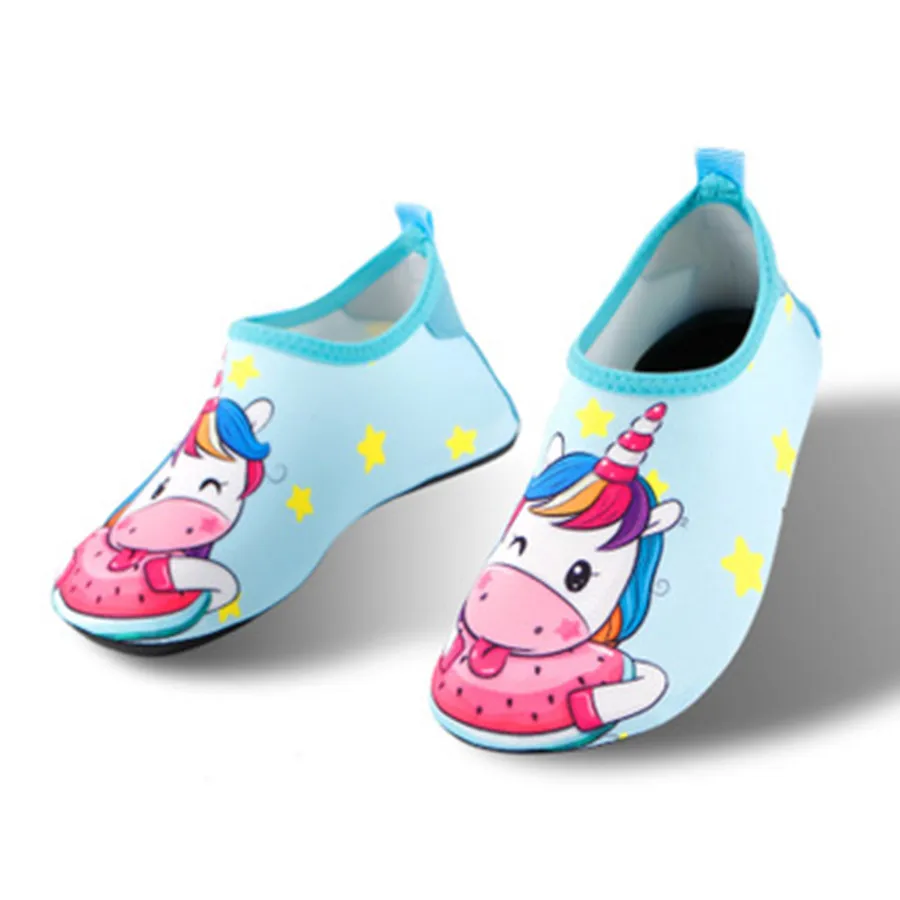 Kids Quick-Dry Water Shoes Cartoon Printed Baby Shoes Car Dinosaur Girls Boys Moccasins Barefoot Aqua Socks For Beach Pool