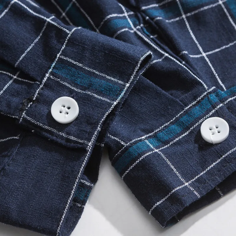 Cotton Plaid Shirt Men s Fashion Retro Hooded Shirt Men Loose Casual Shirt Streetwear Wild Long 5