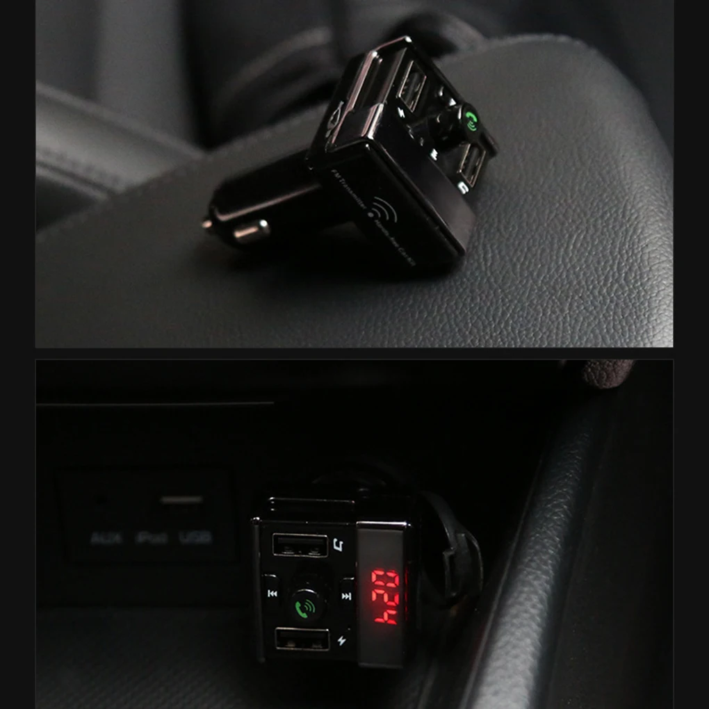 Автомобильный беспроводной Bluetooth fm-передатчик, mp3-плеер с двумя usb-портами, зарядное устройство для телефона, поддержка USB флэш-диска/TF карты