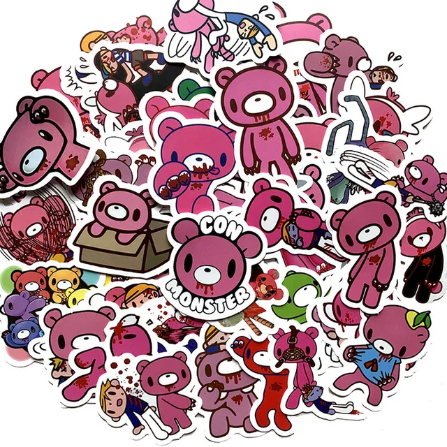 50PCS Angry Bears Stickers Anime Stickers For Laptop Luggage Motorcycle Phone Skateboard For Kids Pegatinas 1