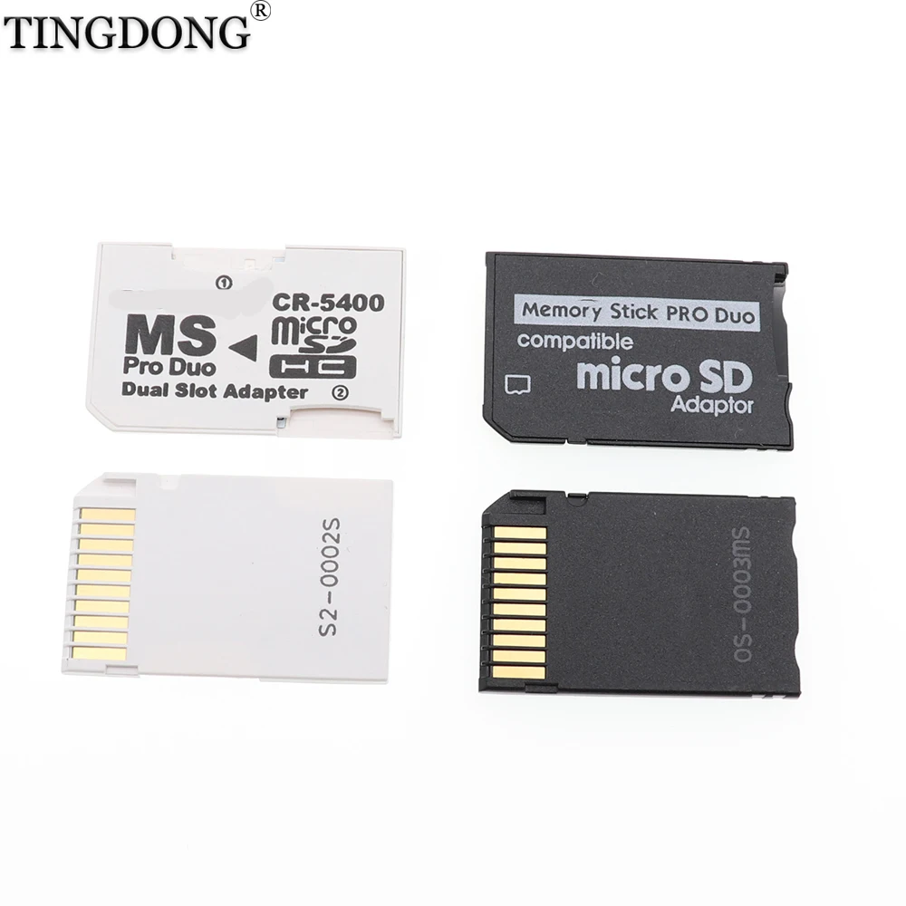 

Memory Card Adapter Micro SD TF Flash Card to Memory Stick MS Pro Duo for PSP Card Dual 2 Slot Adapter White
