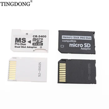 

Memory Card Adapter Micro SD TF Flash Card to Memory Stick MS Pro Duo for PSP Card Dual 2 Slot Adapter White