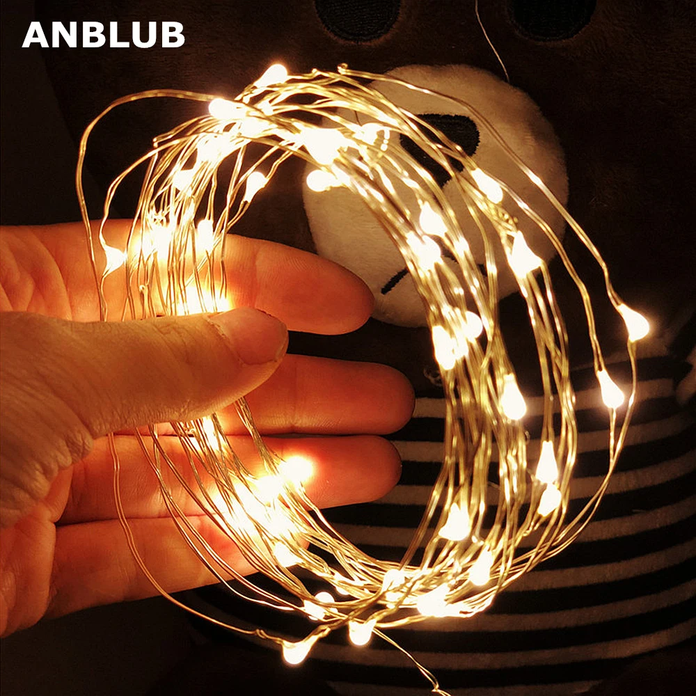 2M 5M 10M LED String lights Silver Wire Christmas Garlands Festoon led