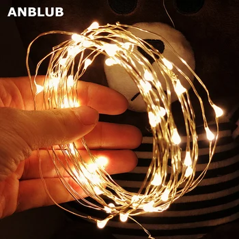 

2M 5M 10M LED String lights Silver Wire Christmas Garlands Festoon led Fairy Light Christmas Decorations for Home Room Tree